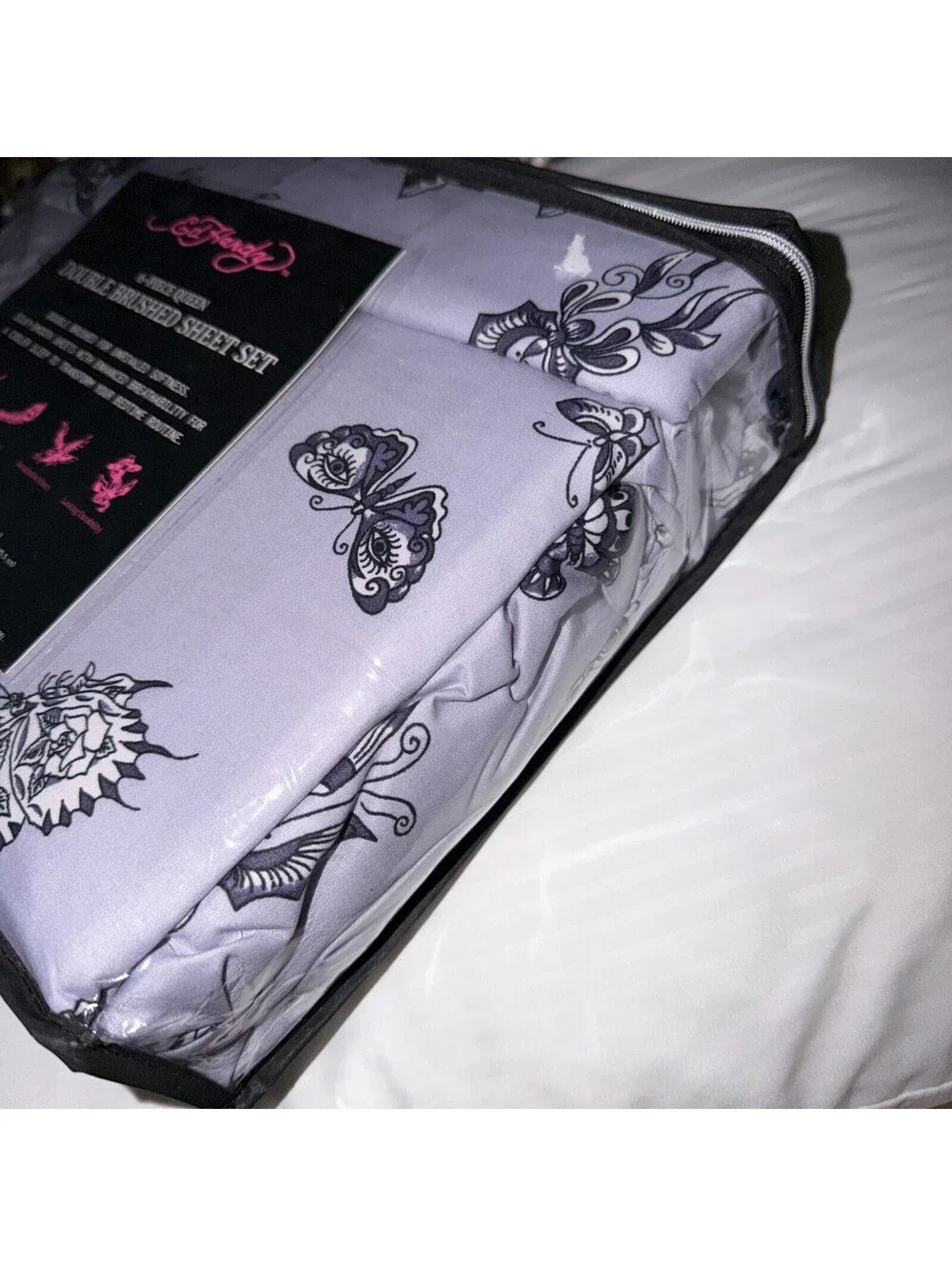 Ed Hardy Queen Sheet Set 6Pc Double Brushed Soft Cooling Bedding